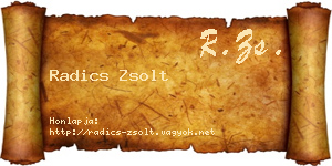 Radics Zsolt névjegykártya